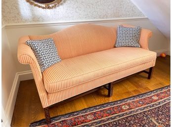 CHIPPENDALE STYLE CAMELBACK SOFA  w CARVED LEGS