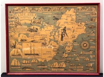 VINTAGE 'A SALTY MAP OF CAPE ANN'