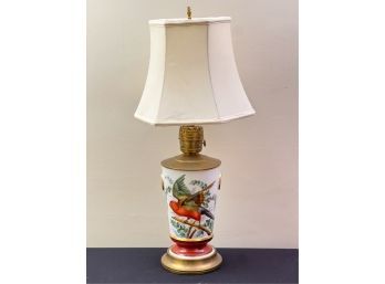 HAND PAINTED TABLE LAMP w PARROT