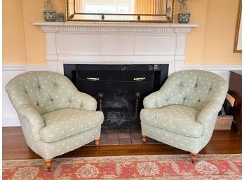 PAIR OF DECORATIVE TUFTED CLUB CHAIRS