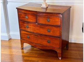 GEORGIAN (2) OVER (2) BOWFRONT CHEST OF DRAWERS
