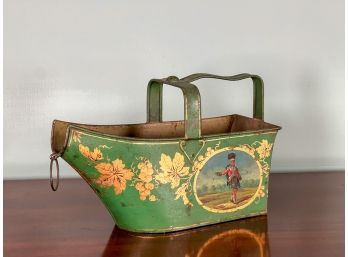 TOLE PAINTED WINE CADDY w SCOTTISH SOLDIER