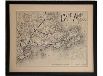 'MAP OF CAPE ANN' BOSTON & MAINE RAILROAD MAP