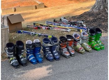 (6) PAIR OF MISC ADULT SIZED SKI BOOTS