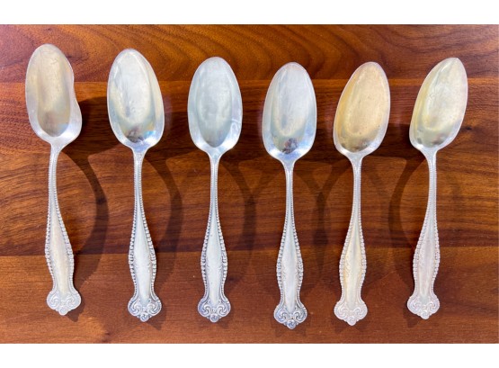 (6) CROSBY & SON STERLING SILVER SERVING SPOONS