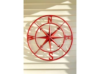 HANGING DECORATIVE COMPASS IN RED