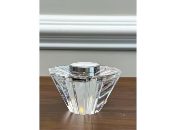 ORREFORS CRYSTAL PAPERWEIGHT w WATCH