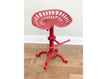 CAST IRON TRACTOR SEAT BAR STOOL IN RED