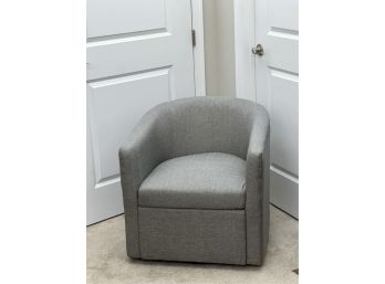 CURVED BACK UPHOLSTERED SWIVEL CHAIR