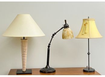 GROUP (3) DECORATIVE TABLE LAMPS