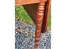 (19th C) DROP LEAF TABLE ON HEAVILY CARVED LEGS