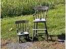 (2) 19th c PAINTED CHILDREN'S CHAIRS