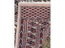 HAND WOVEN ORIENTAL AREA RUG w REPEATING BORDERS