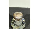 INKWELL w STERLING TOP & CIRCUS BEAR COVERED JAR