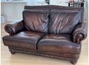 CONTEMPORARY LEATHER LOVESEAT