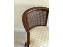 MID CENTURY CANED BACK ARM CHAIR
