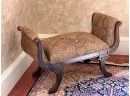 CARVED & UPHOLSTERED MAHOGANY WINDOW SEAT