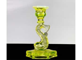 CANARY YELLOW DOLPHIN CANDLESTICK