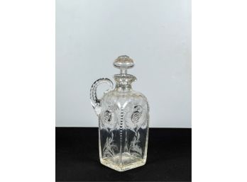 EXCELLENT QUALITY CUT CRYSTAL DECANTER w PINWHEELS