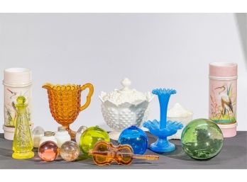 INTERESTING & GENEROUS MISC COLORED GLASS LOT