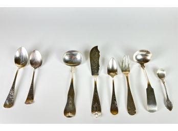 GROUP (8) MISC STERLING & COIN SILVER TABLEWARES