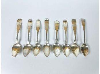 LOT of (8) COIN SILVER TEASPOONS