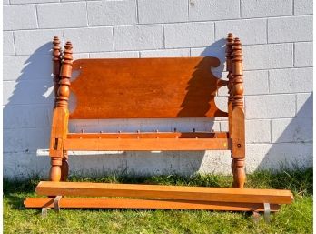 (19th C) PINE ROPE TWIN BED