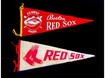 (2) VINTAGE BOSTON RED SOX PENNANTS