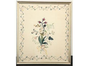 NEEDLEPOINT EMBROIDERY with FLORAL MOTIF