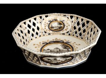 ROYAL NYMPHENBURG RETICULATED OVAL BASKET