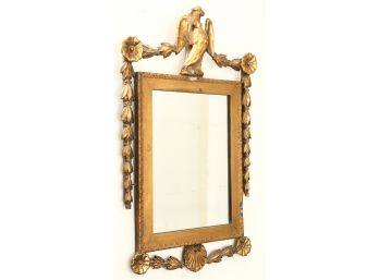 (19th c) GILT MIRROR with EAGLE and BELL FLOWERS