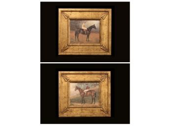 PAIR OF DECORATIVE FRAMED EQUESTRIAN PRINTS
