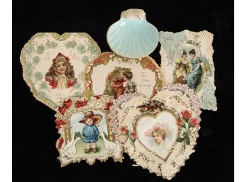 GROUPING OF ANTIQUE VALENTINE CARDS etc.