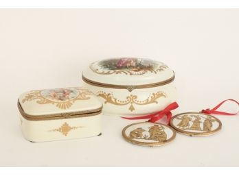 (2) FRENCH DRESSER BOXES with ORMOLU MOUNTS