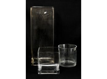(3) FLOREST GRADE GLASS VASES