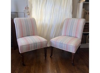 PAIR OF ANTIQUE FRENCH EMPIRE SLIPPER CHAIRS