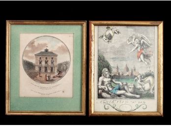 TWO (18th / 19th c) PRINTS OF ROME & FRANCE