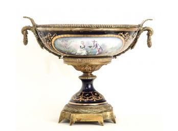 SEVRES PORCELAIN COMPOTE With BRONZE MOUNTS
