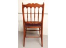 (19th c) ENGLISH YEW CHAIR with EMBROIDERED SEAT