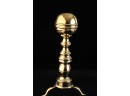PAIR (Early 19th c) BOSTON BRASS BALL-TOP ANDIRONS