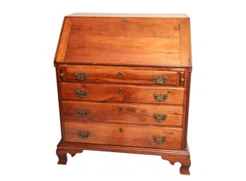 (18thc) CHIPPENDALE CHERRY WOOD FALL FRONT DESK