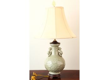 (20th / 21st c) CELEDON ASIAN TABLE LAMP