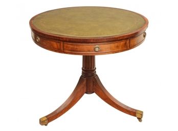 (19th c) DRUM LIBRARY TABLE by BURKE FURNITURE