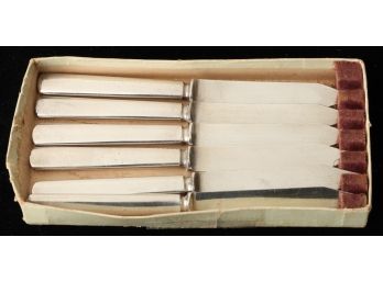 (6) 1880 PAIRPOINT Mfg. Co. MODEL 12 FRUIT KNIVES