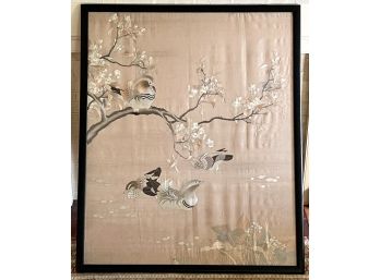 LARGE JAPANESE STYLE SILK EMBROIDERY