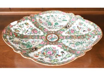 FOOTED ROSE MEDALLION DISH