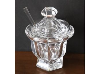 BACCARAT MUSTARD POT and SPOON