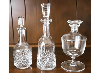 (3) MISC CUT GLASS DECANTERS
