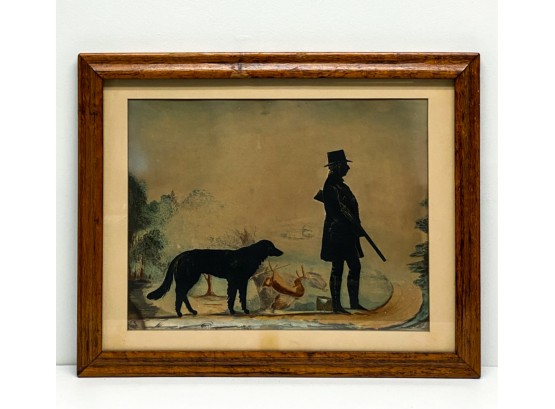 T. EDWARDS (1795-1856) 'HUNTER & DOG SILHOUETTE'