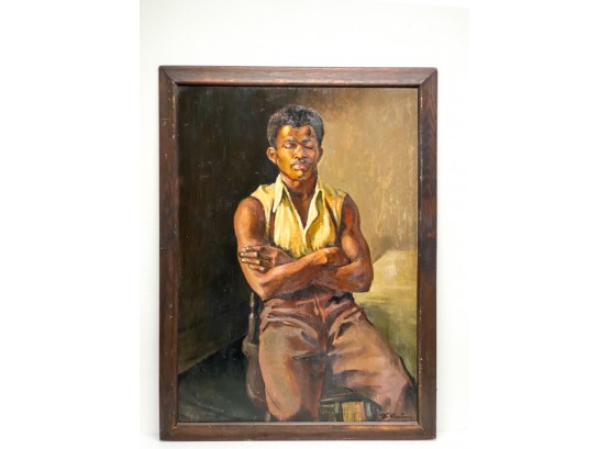 JOHN GWINN (20th c) 'PORTRAIT OF A SEATED MAN'